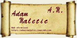 Adam Maletić vizit kartica